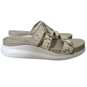 Cole Haan Snake Print Gray White Strappy Sporty Platform Comfort Sandals Size 11